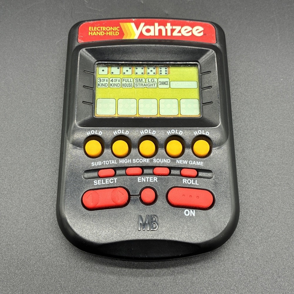 Vintage 1995 Milton Bradley Yahtzee 4511 Handheld Electronic Game Tested Works